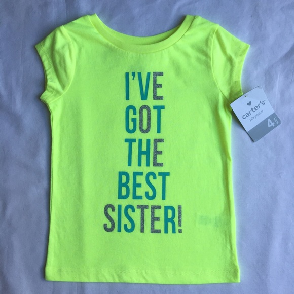 Big Sister shirt size 4 New NWT Carter's yellow - Picture 1 of 13